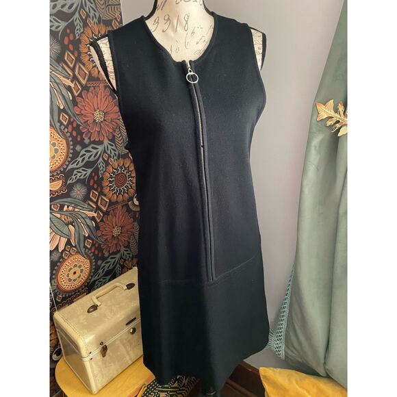 Vintage 90s Jaqueline Ferrar Wool Drop Waist Dress Size Medium - Picture 1 of 10